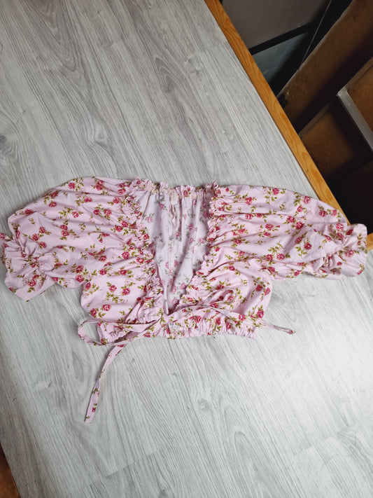 Tie front crop top UK 6