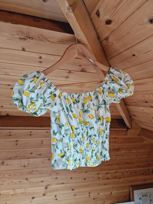 Lemon milkmaid blouse (UK 6/8)