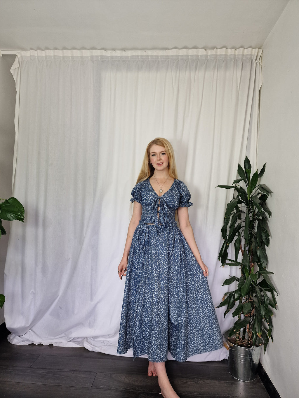 Blue chambray multi-way skirt