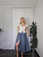 Blue chambray multi-way skirt