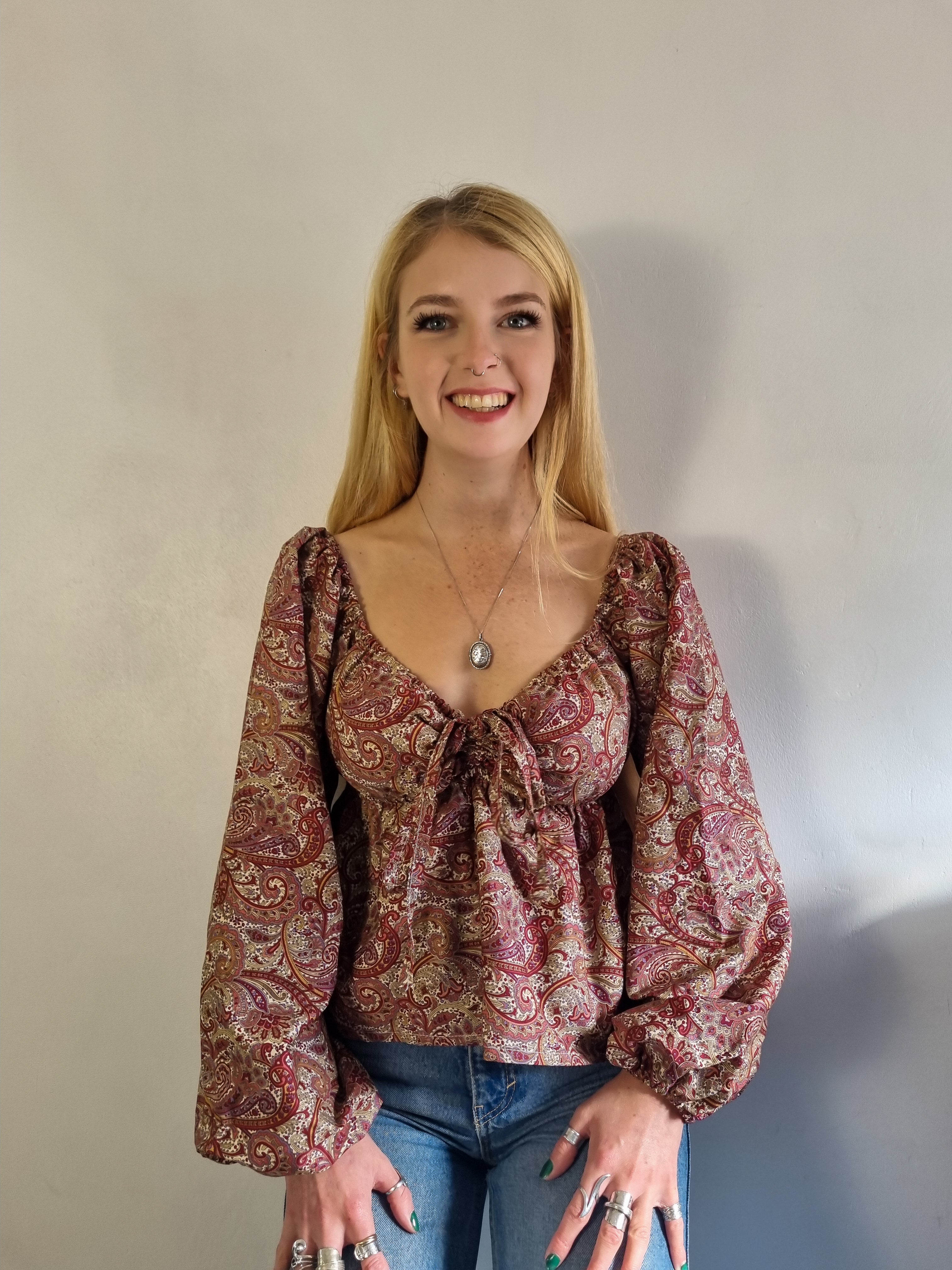 Babydoll Blouse (open or closed front, available in a range of fabrics)