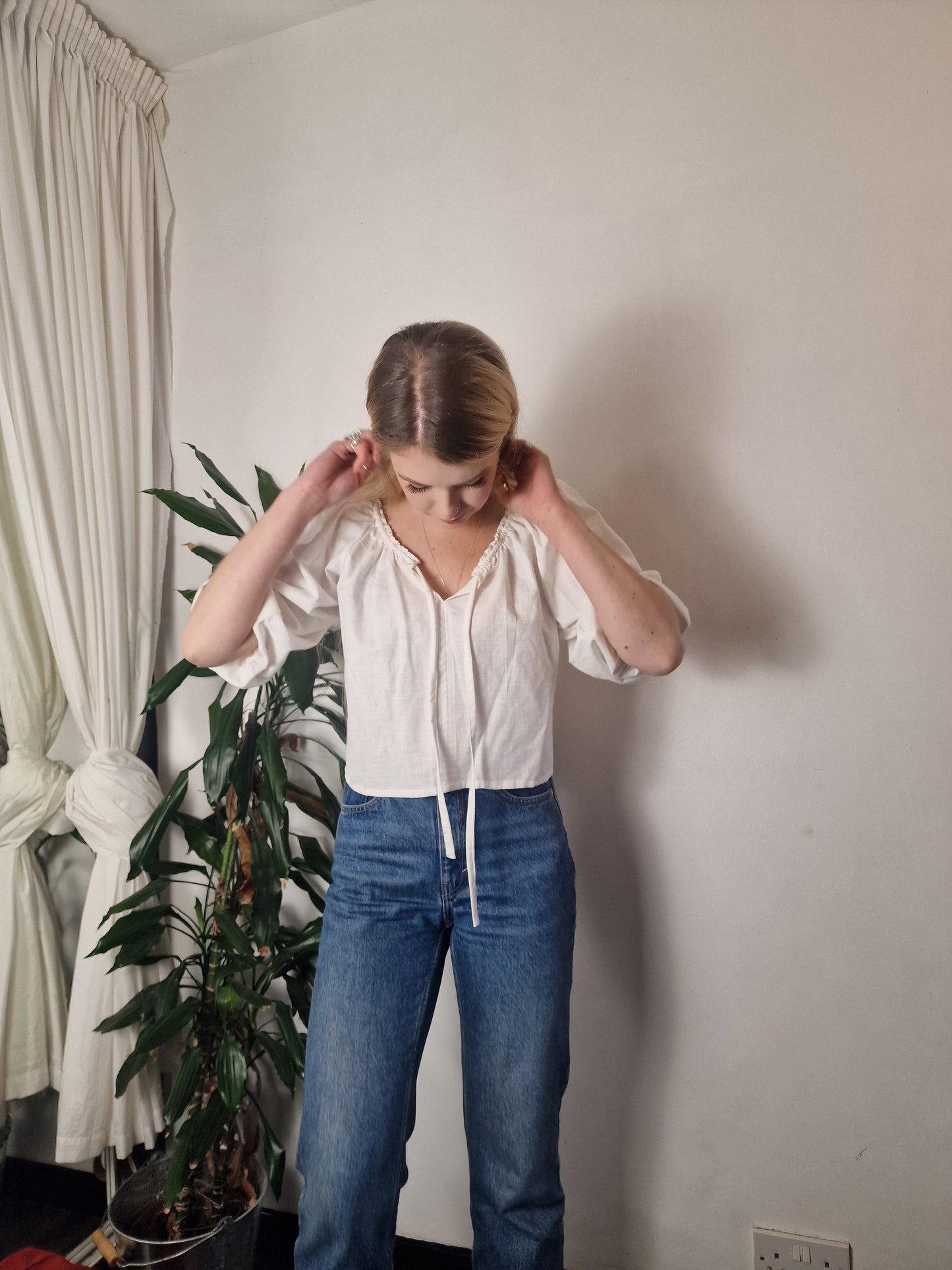 Poet Blouse , elbow length sleeves, UK 6-10