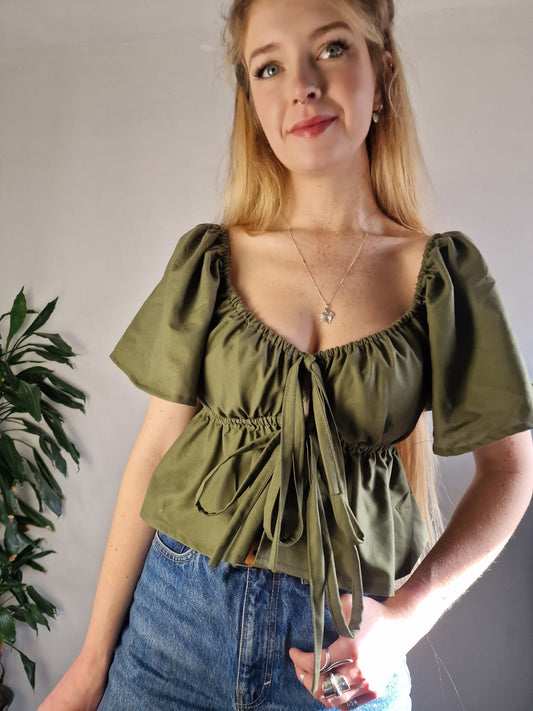 Babydoll Blouse (open or closed front, available in a range of fabrics)