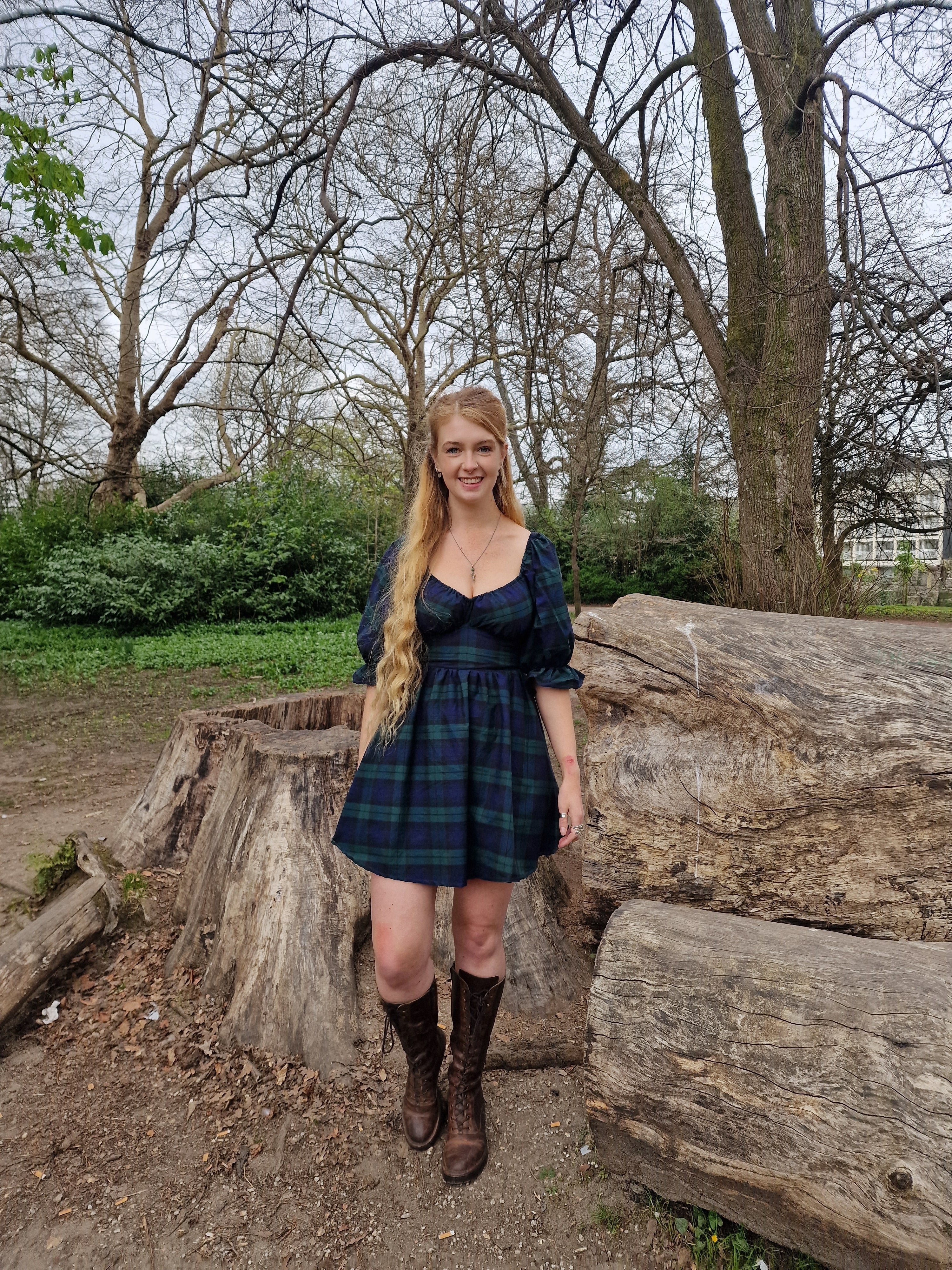 Tartan Sweetheart Dress + matching bloomers