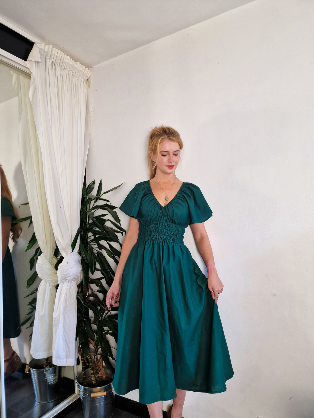 Garden Dress, 5 neckline styles available, optional bow
