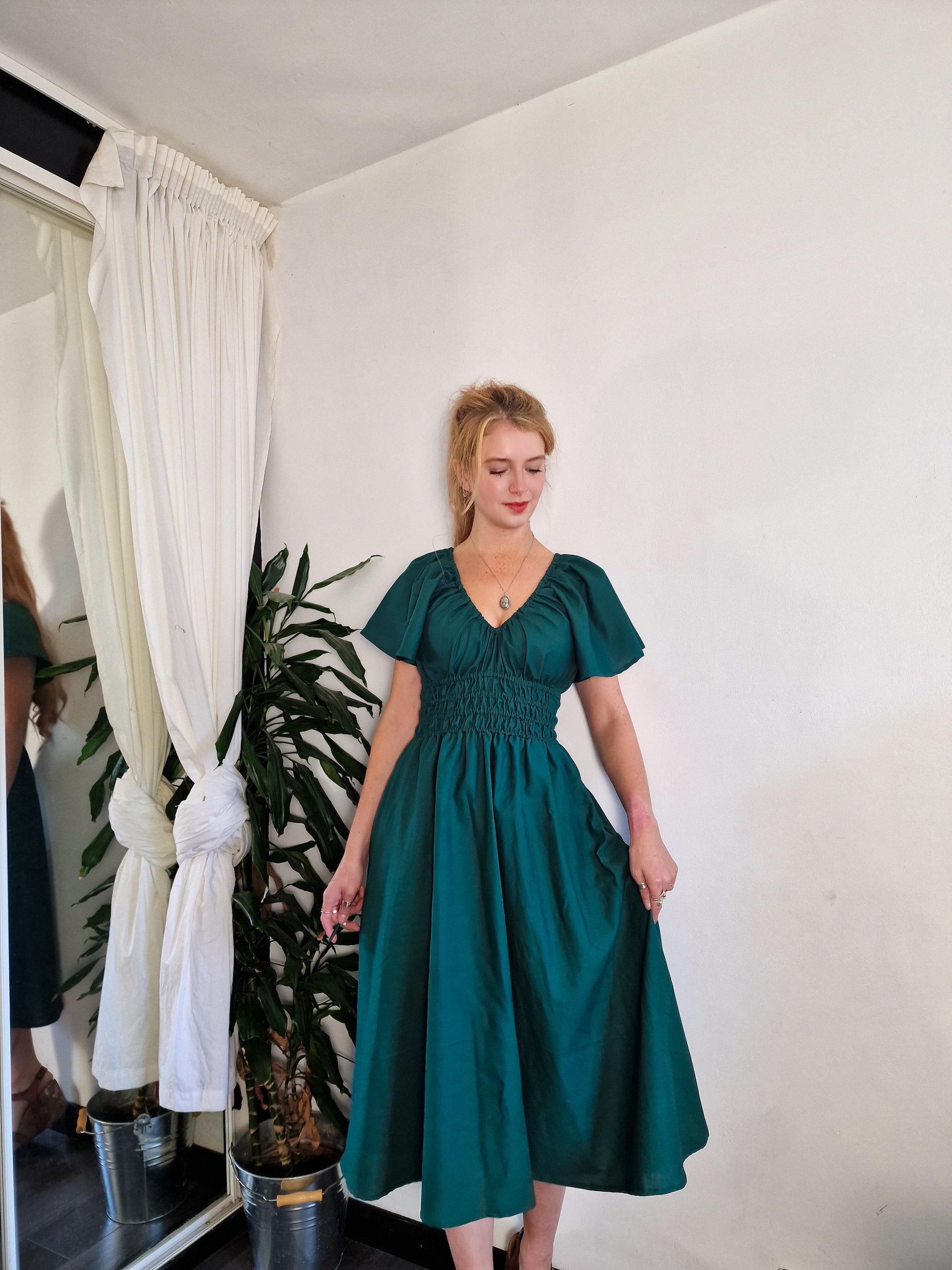 Garden Dress, 5 neckline styles available, optional bow