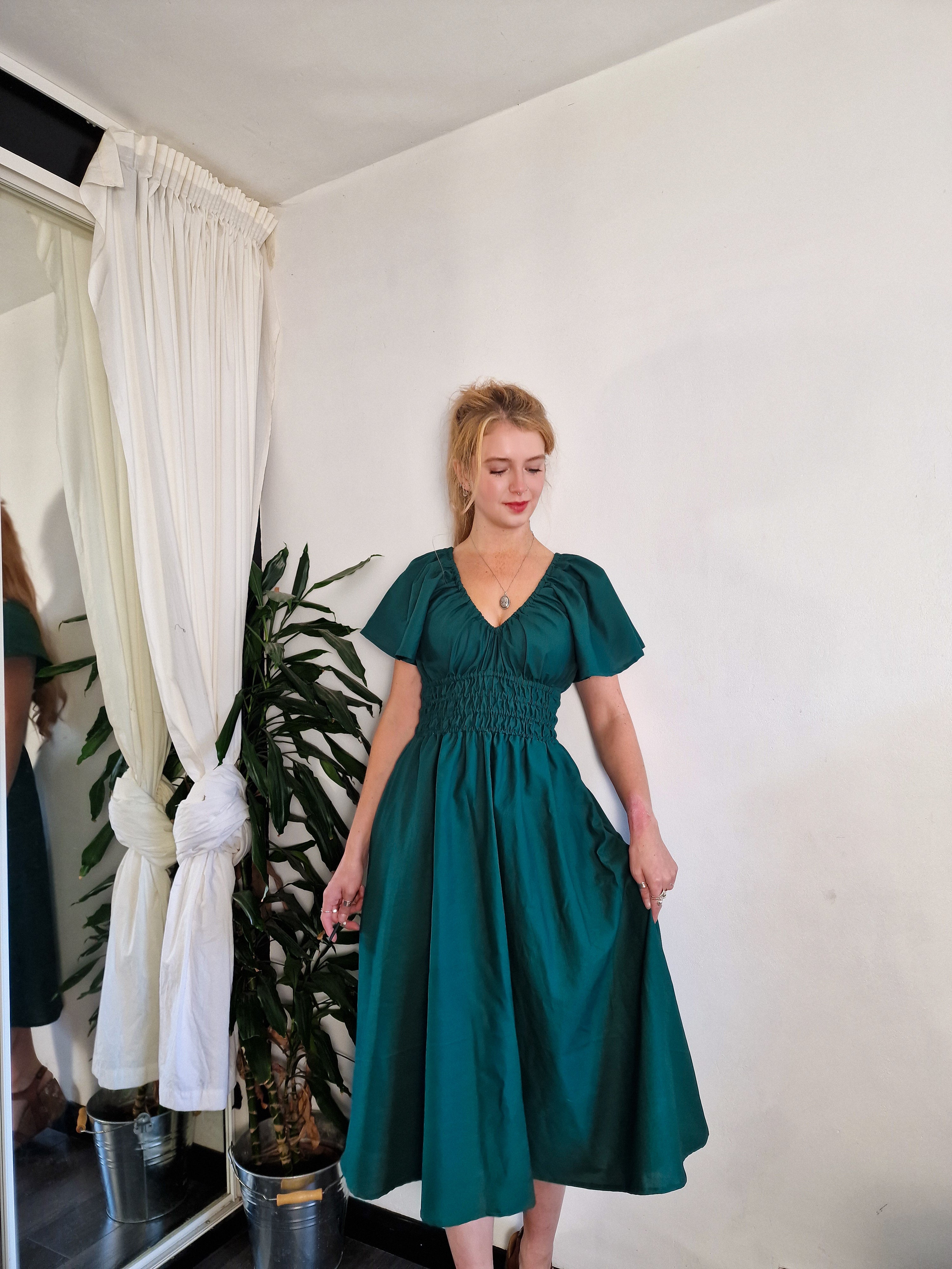 Garden Dress, 5 neckline styles available, optional bow