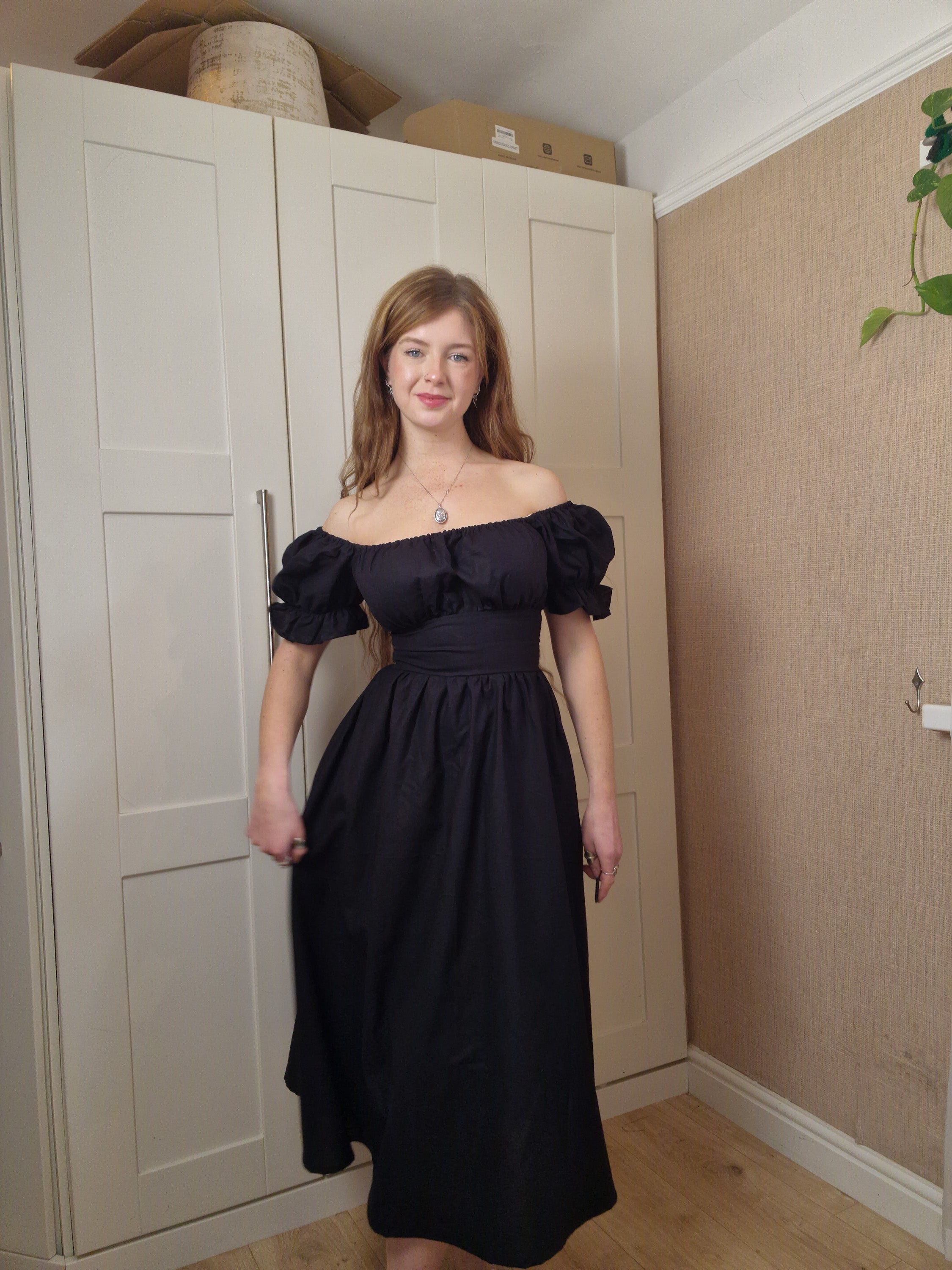 Milkmaid Dress (Short Puff sleeves , lace up back, standard skirt)
