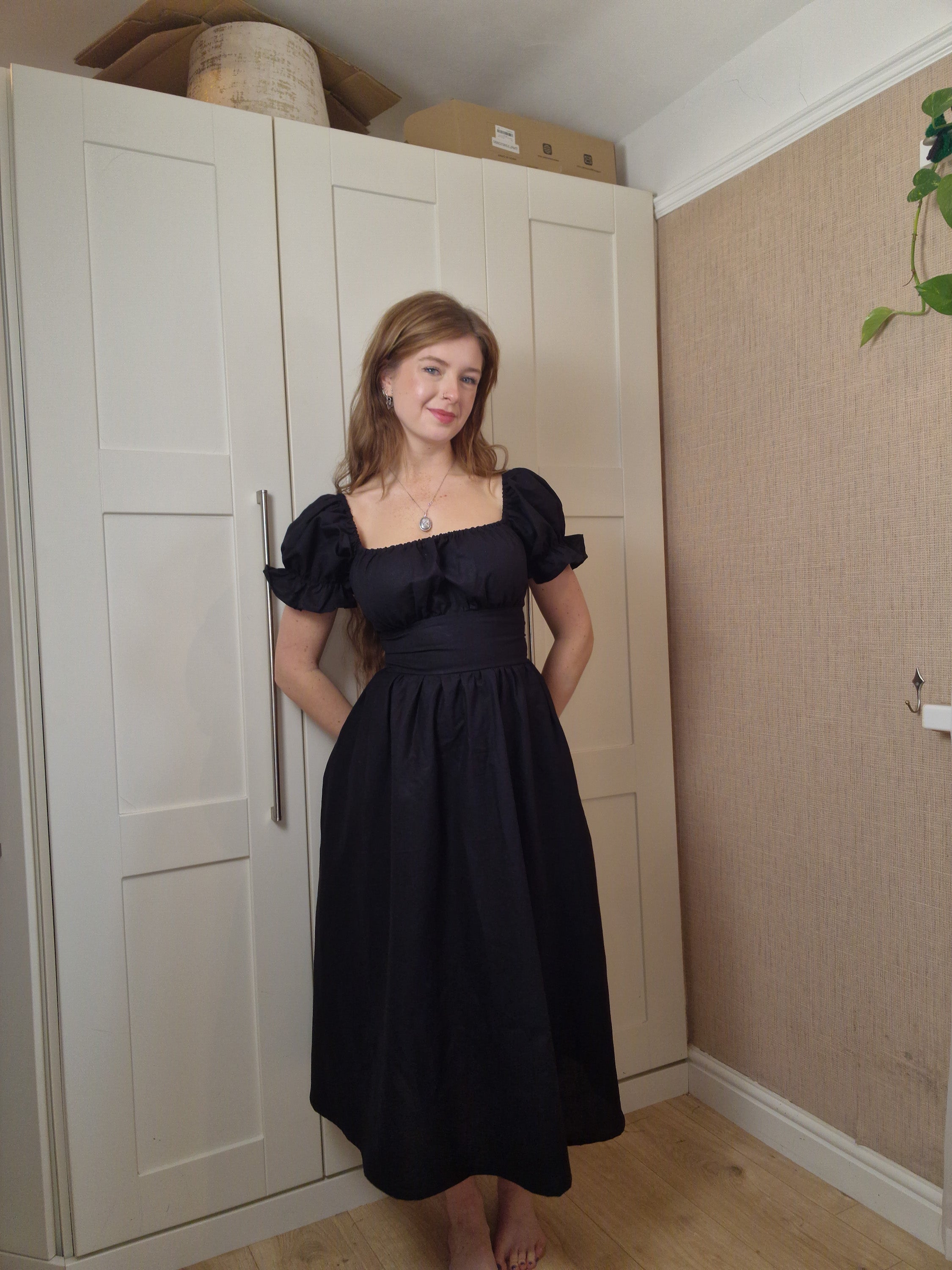 Milkmaid Dress (Short Puff sleeves , lace up back, standard skirt)