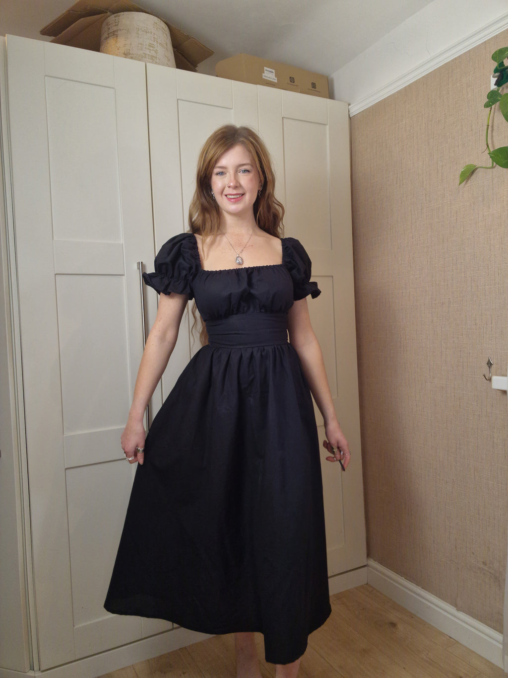 Milkmaid Dress (Short Puff sleeves , lace up back, standard skirt)