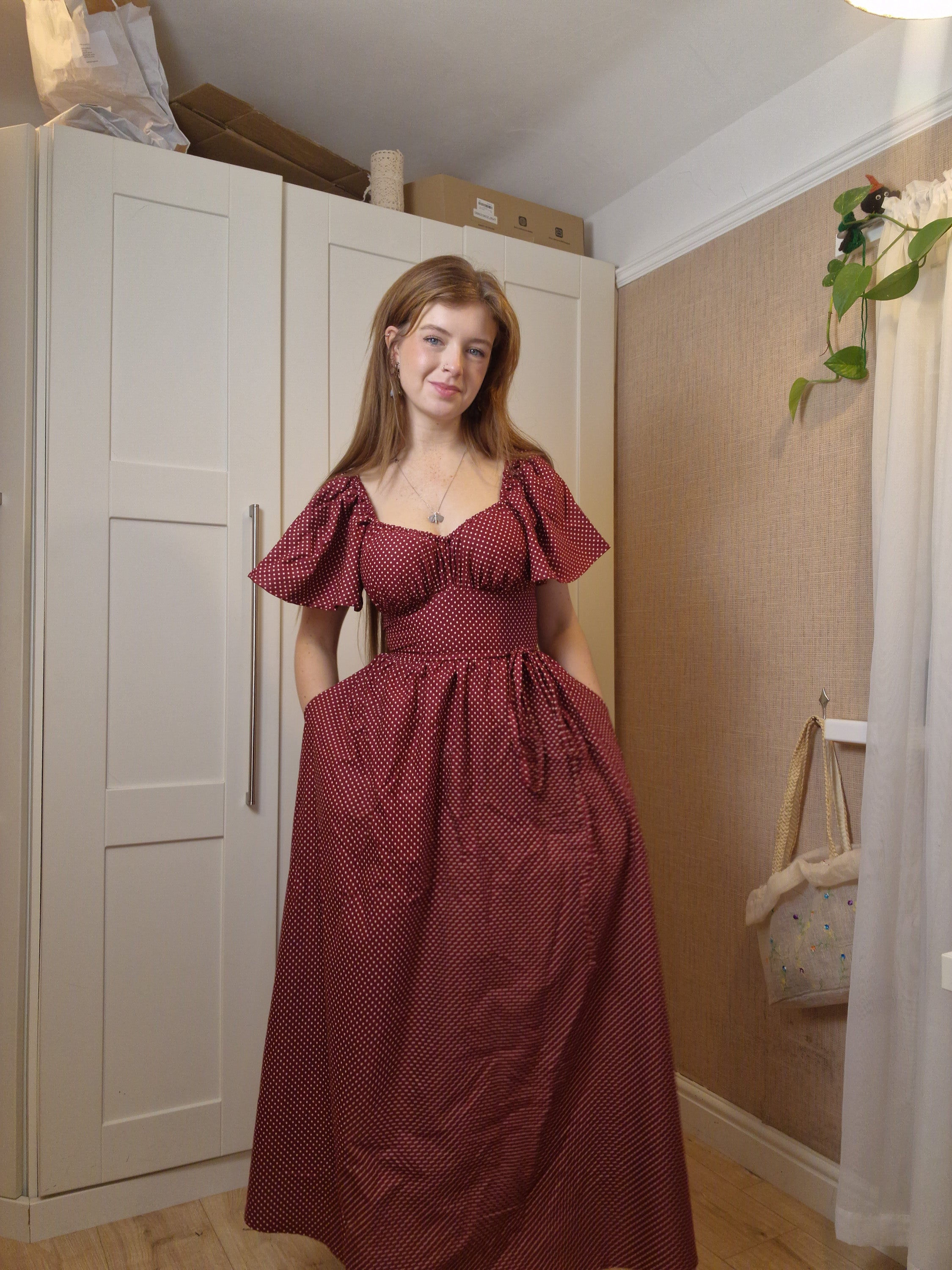 Sweetheart Dress (Lace up back, butterfly sleeves, standard skirt)