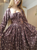 Milkmaid Dress (slimmed down puff sleeves, functional bust bow, extra full skirt with 10" frill, v-shaped waistband)