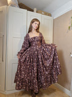 Milkmaid Dress (slimmed down puff sleeves, functional bust bow, extra full skirt with 10" frill, v-shaped waistband)