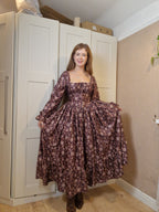 Milkmaid Dress (slimmed down puff sleeves, functional bust bow, extra full skirt with 10" frill, v-shaped waistband)
