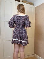 Lace Florence Dress (Functional bust bow, Standard skirt, puff sleeves, Lace neckline, lace corset detail, lace floating hem)