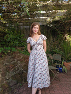 Florence Dress (Bishop sleeves, pointed waistband, standard skirt, functional bust bow)