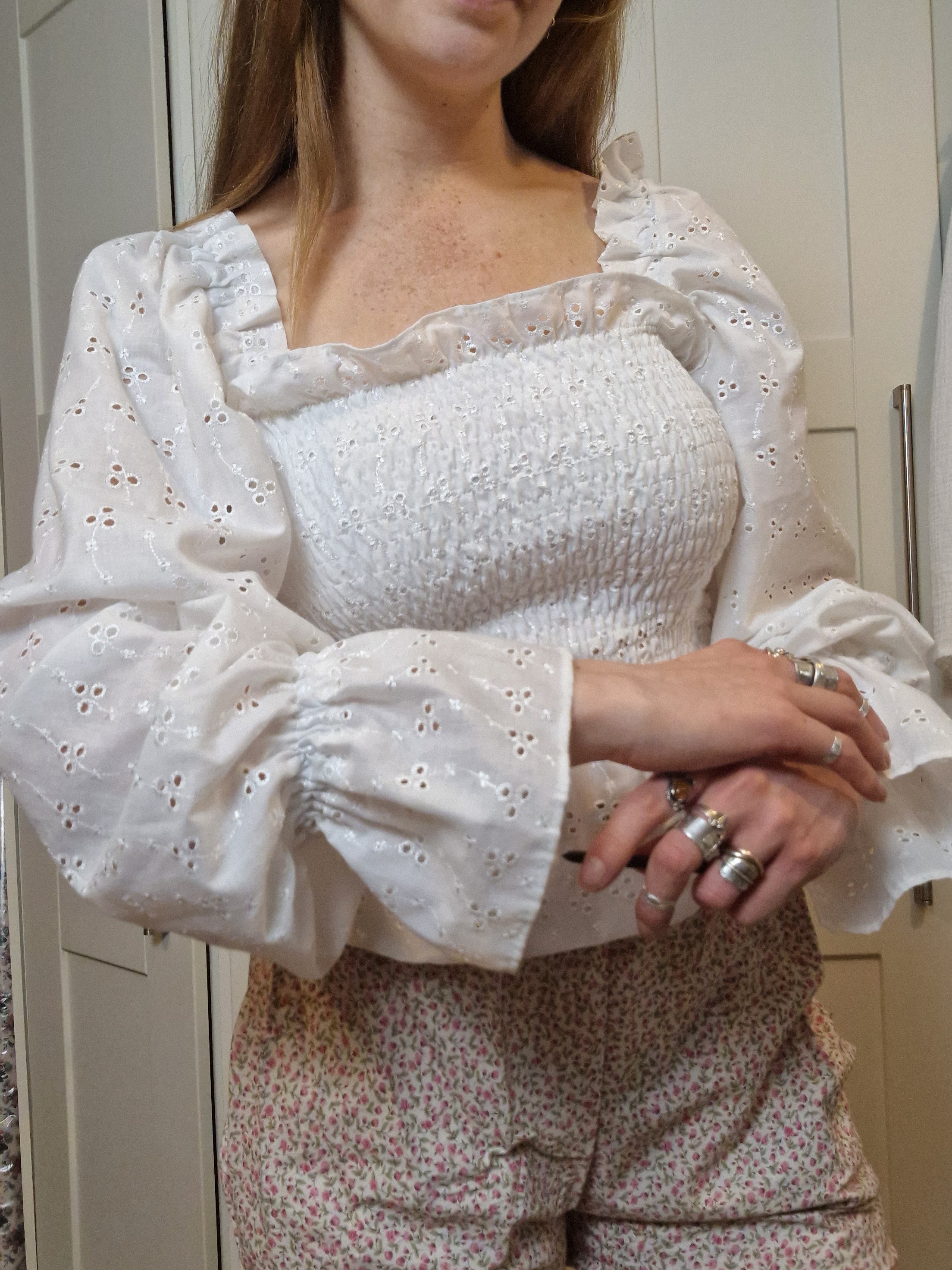 White puff sleeves top(UK 6-10)