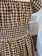 Black gingham Milkmaid Dress (UK 10-12)