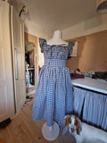 Black gingham Milkmaid Dress (UK 10-12)