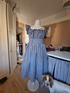 Black gingham Milkmaid Dress (UK 10-12)