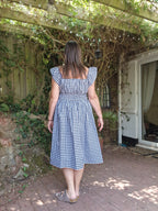 Black gingham Milkmaid Dress (UK 14-16)
