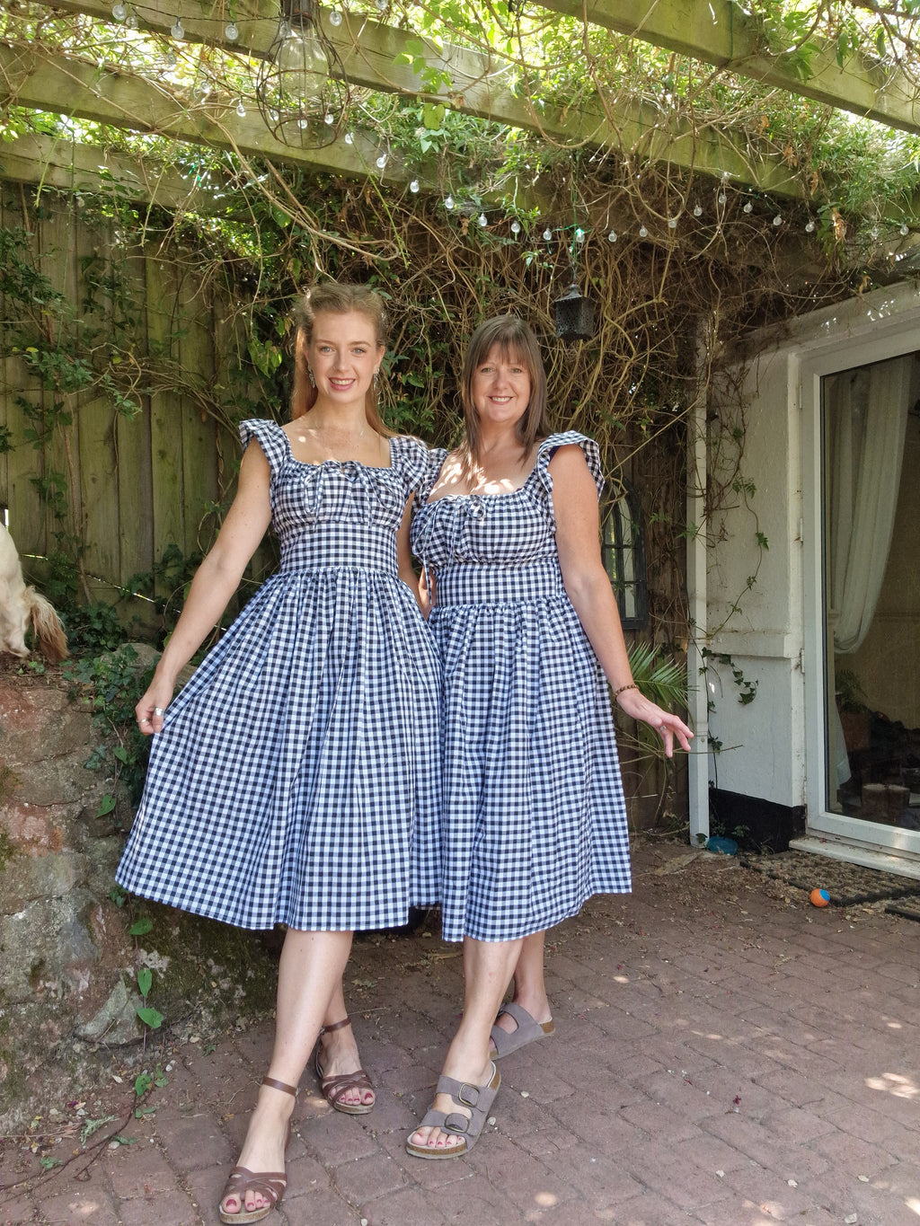 Black gingham Milkmaid Dress (UK 14-16)