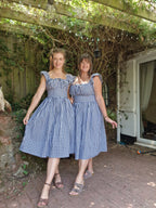 Black gingham Milkmaid Dress (UK 14-16)