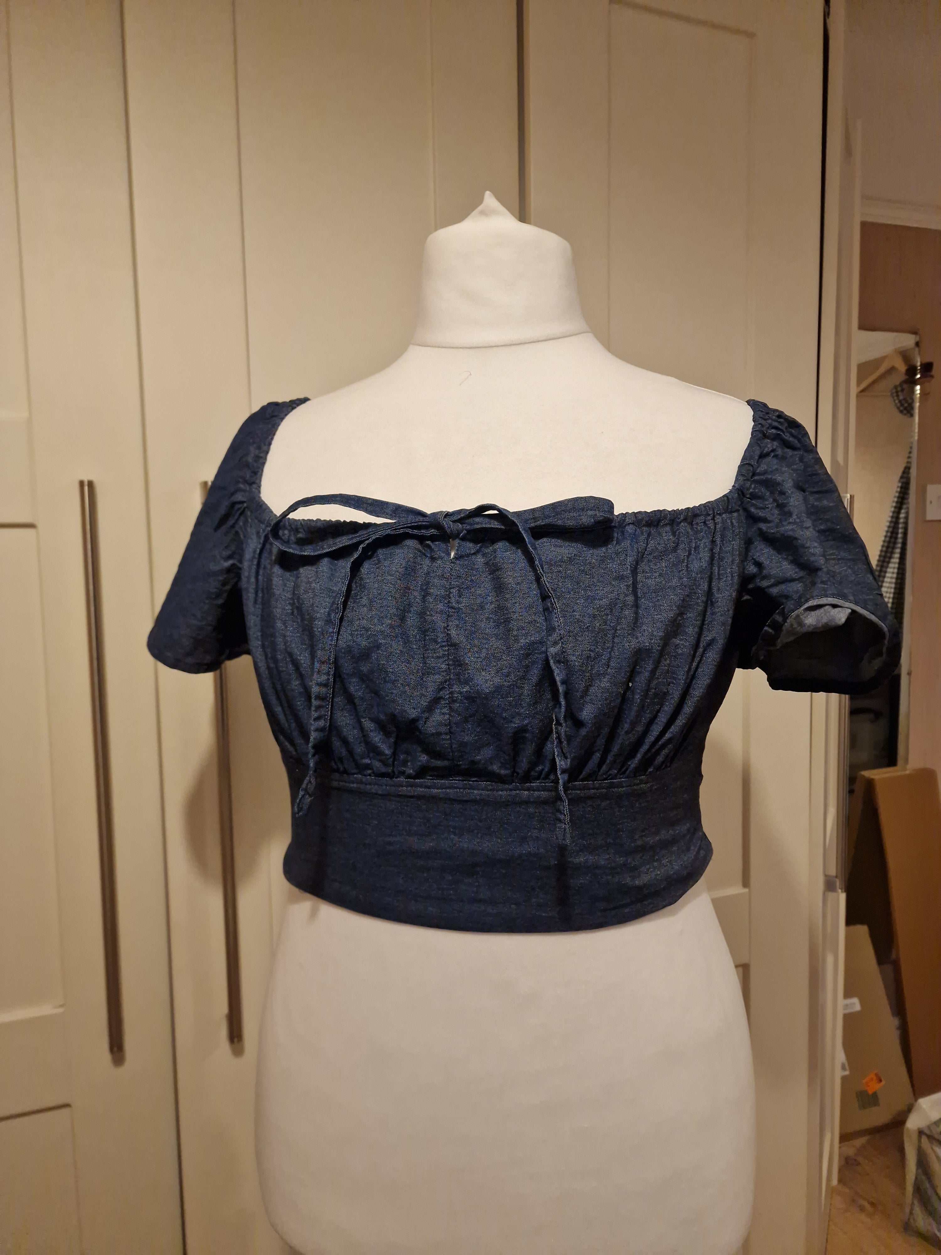 Blue denim Milkmaid blouse (UK 16-18)
