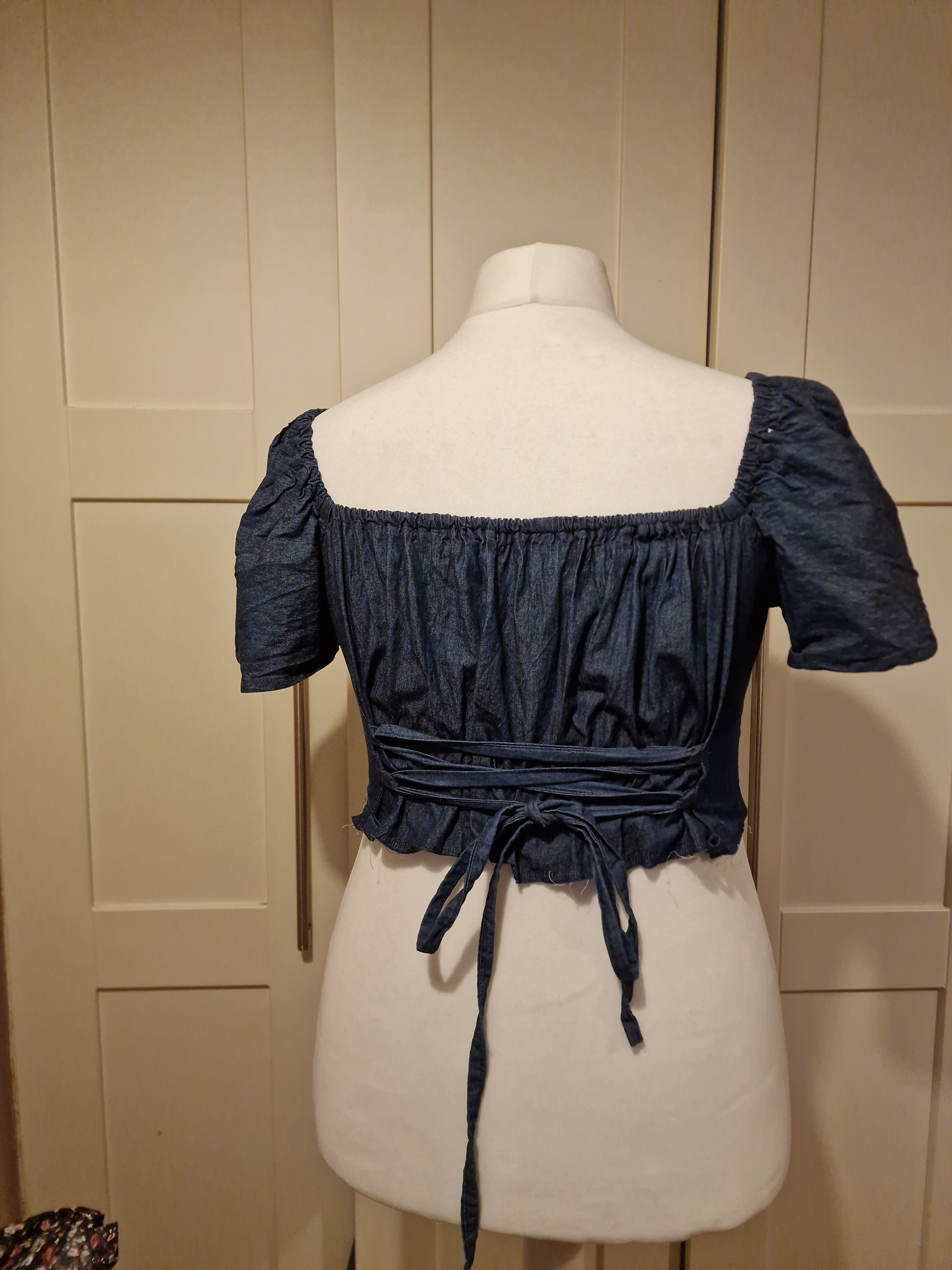 Blue denim Milkmaid blouse (UK 16-18)
