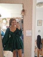 Bottle green babydoll dress UK 8/10