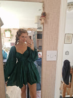 Bottle green babydoll dress UK 8/10