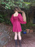 Sweetheart Dress (bell/butterfly sleeves, standard skirt, pointed waistband)