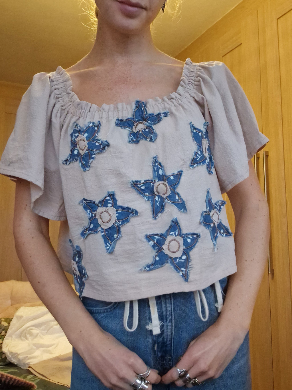 Bluebell Flower scrappy top - size c