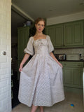 Fable Dress - Pointed waistband, pleated skirt, bishop sleeves, decorative bust bow