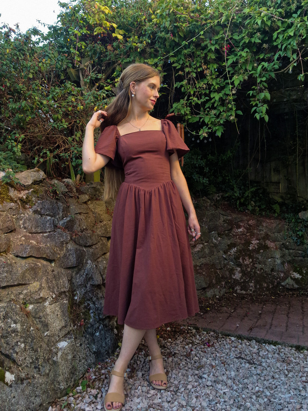Fable Dress - Pointed waistband, butterfly sleeves, standard skirt