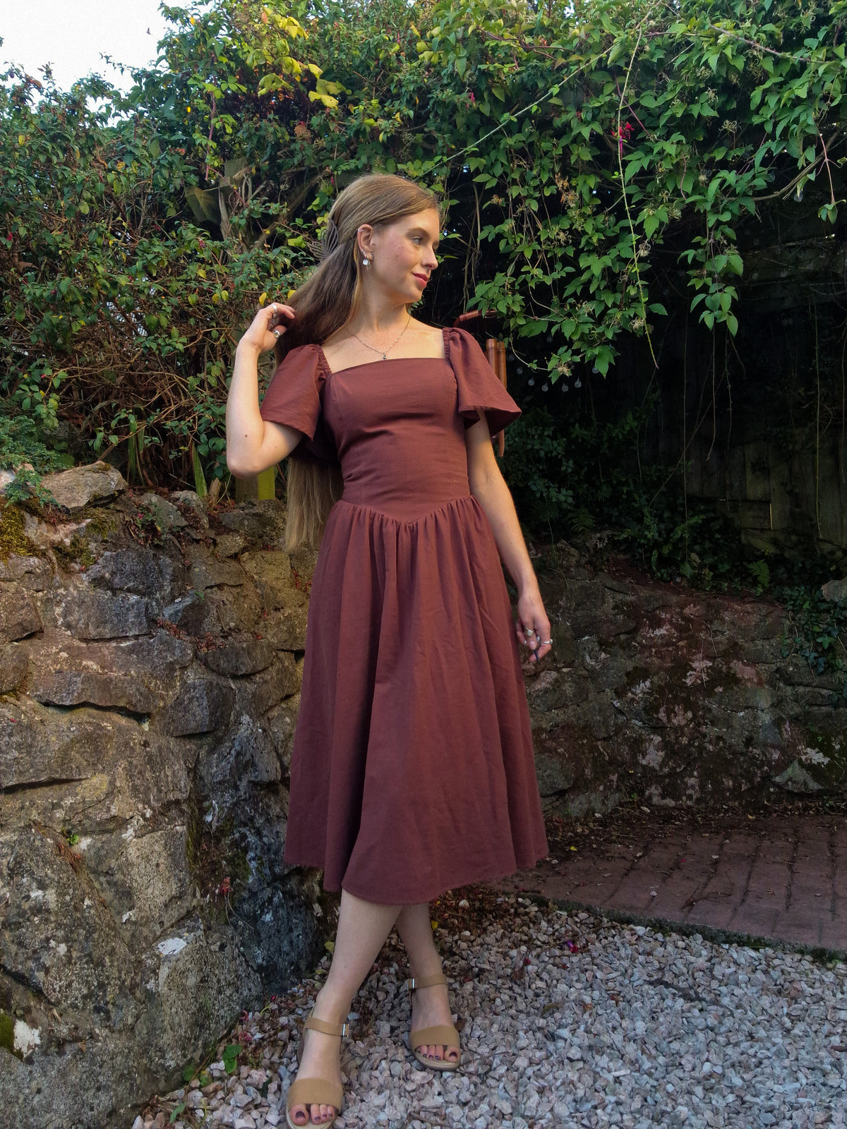 Fable Dress - Pointed waistband, butterfly sleeves, standard skirt