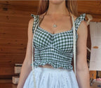 Green gingham top UK 6/8