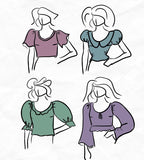 Darcy Blouse, choose to add a collar, frill hem, and sleeves! (UPDATED TO HAVE THE FRONT SEAM FULLY CLOSED!)