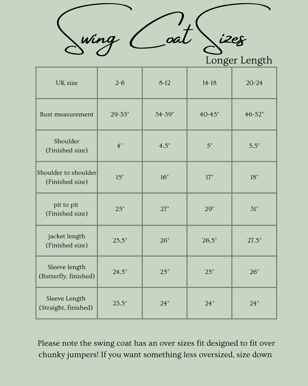 Long Line Swing Coat (Butterfly Sleeves)