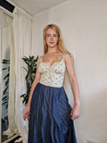 Cami top, cream and blue floral (sample UK 6/8)