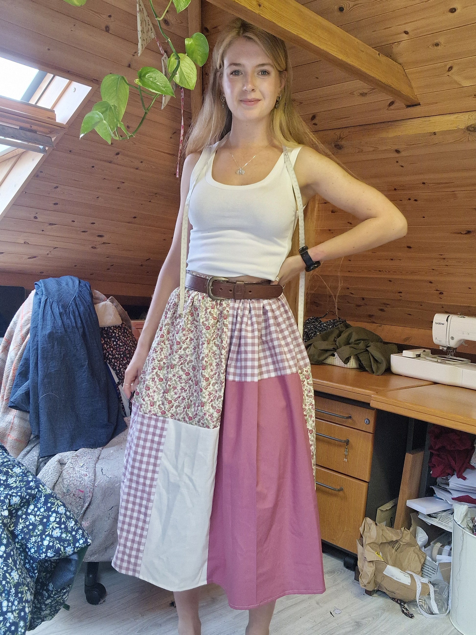 Large Patchwork Skirt, Choose Your Fabrics!