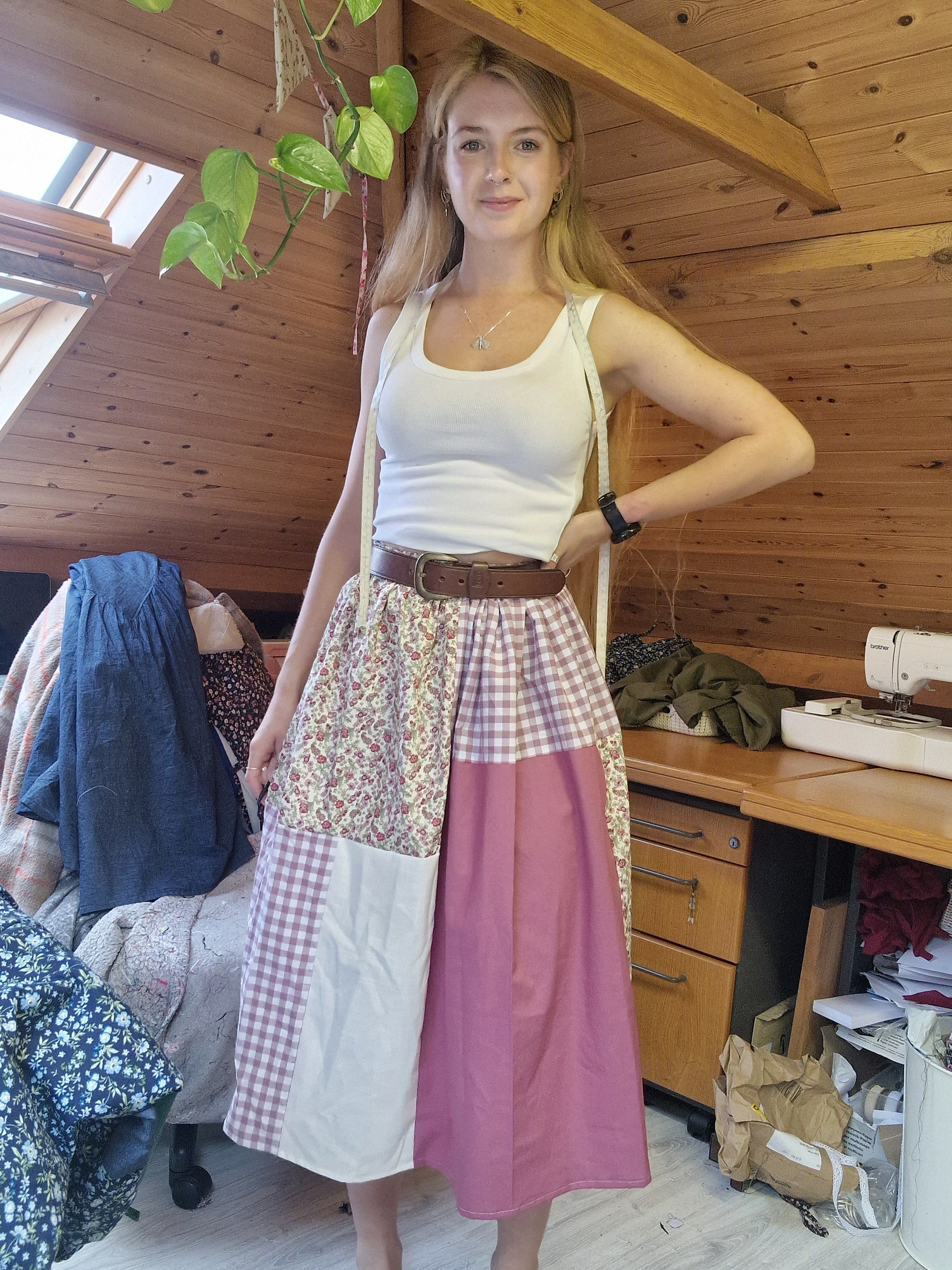 Large Patchwork Skirt, Choose Your Fabrics!