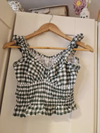 Green gingham top UK 6/8