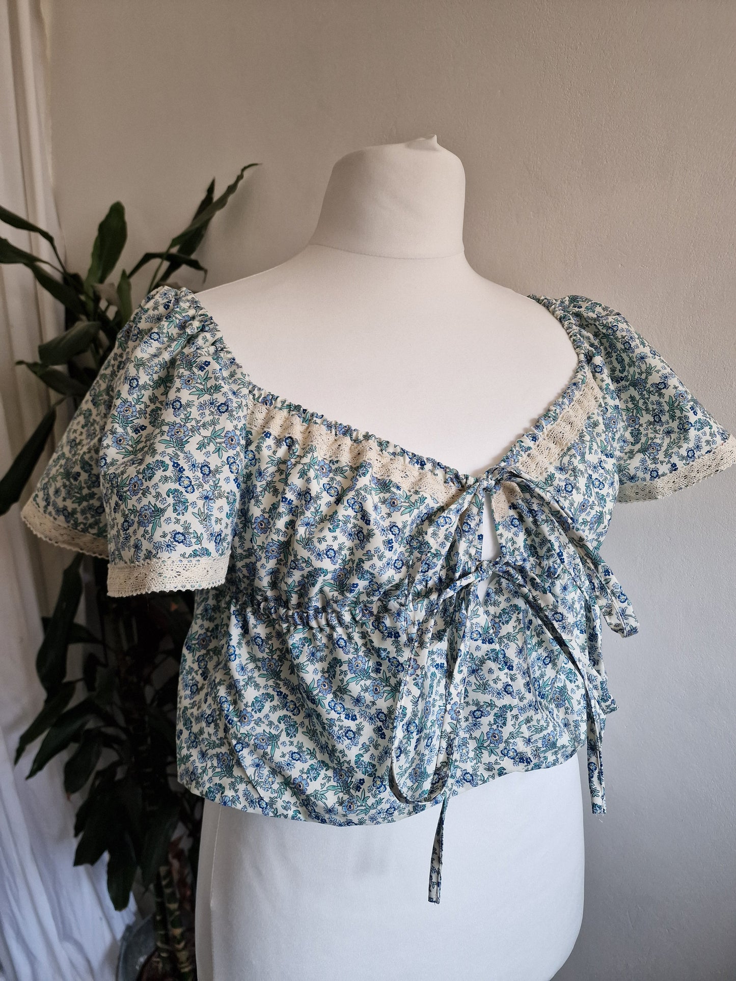 Ready to ship Forget-me-not blouse, UK 12 (would fit smaller just let me know)
