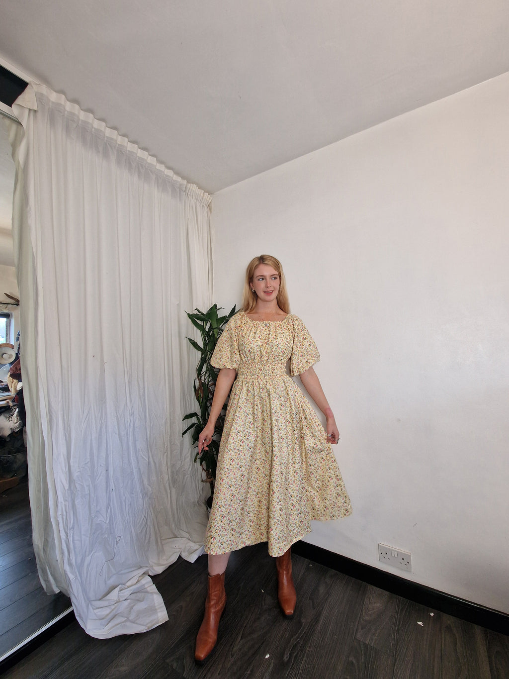 Garden Dress, 5 neckline styles available, optional bow