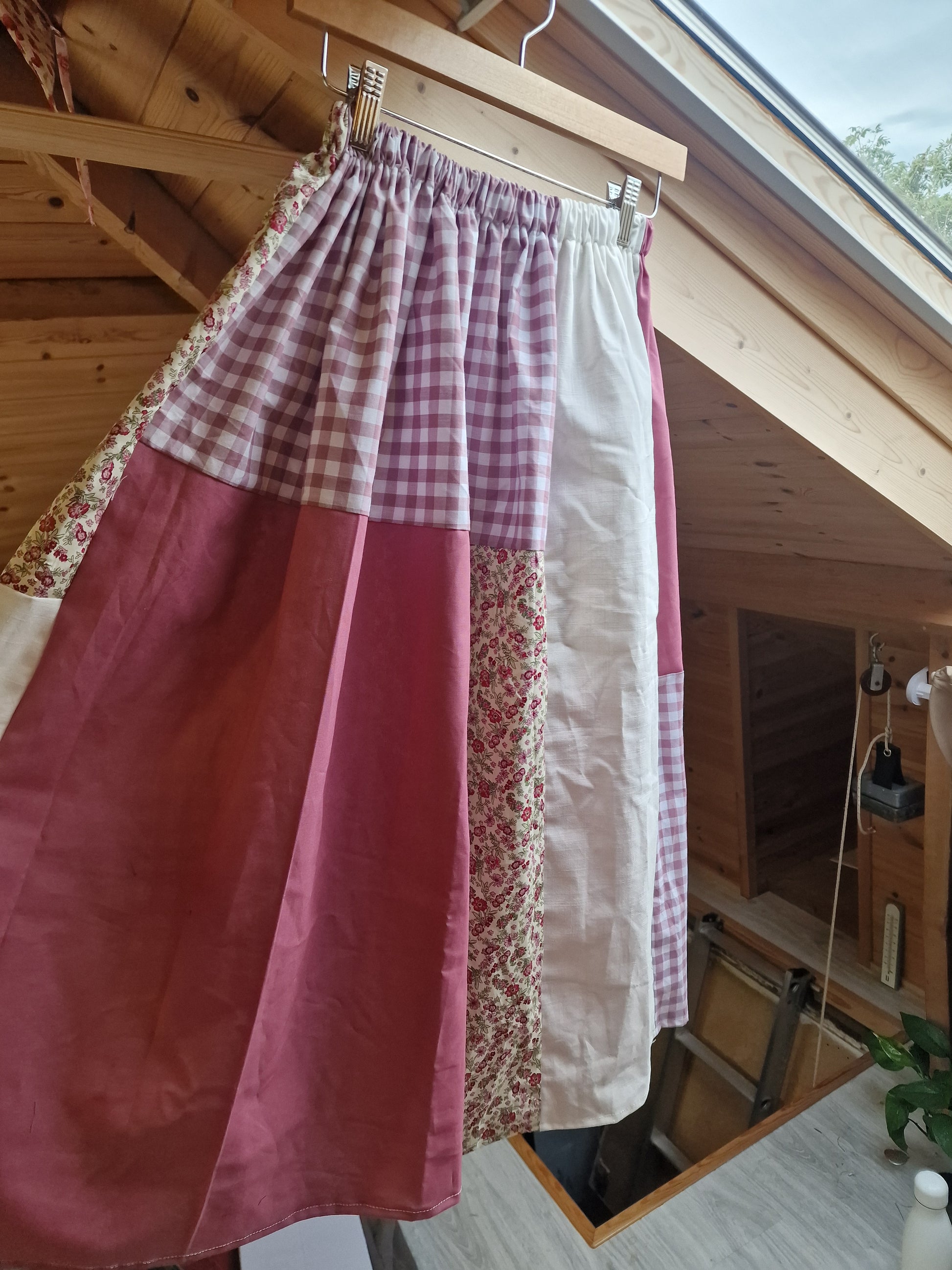 Large Patchwork Skirt, Choose Your Fabrics!