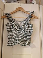 Green gingham top UK 6/8