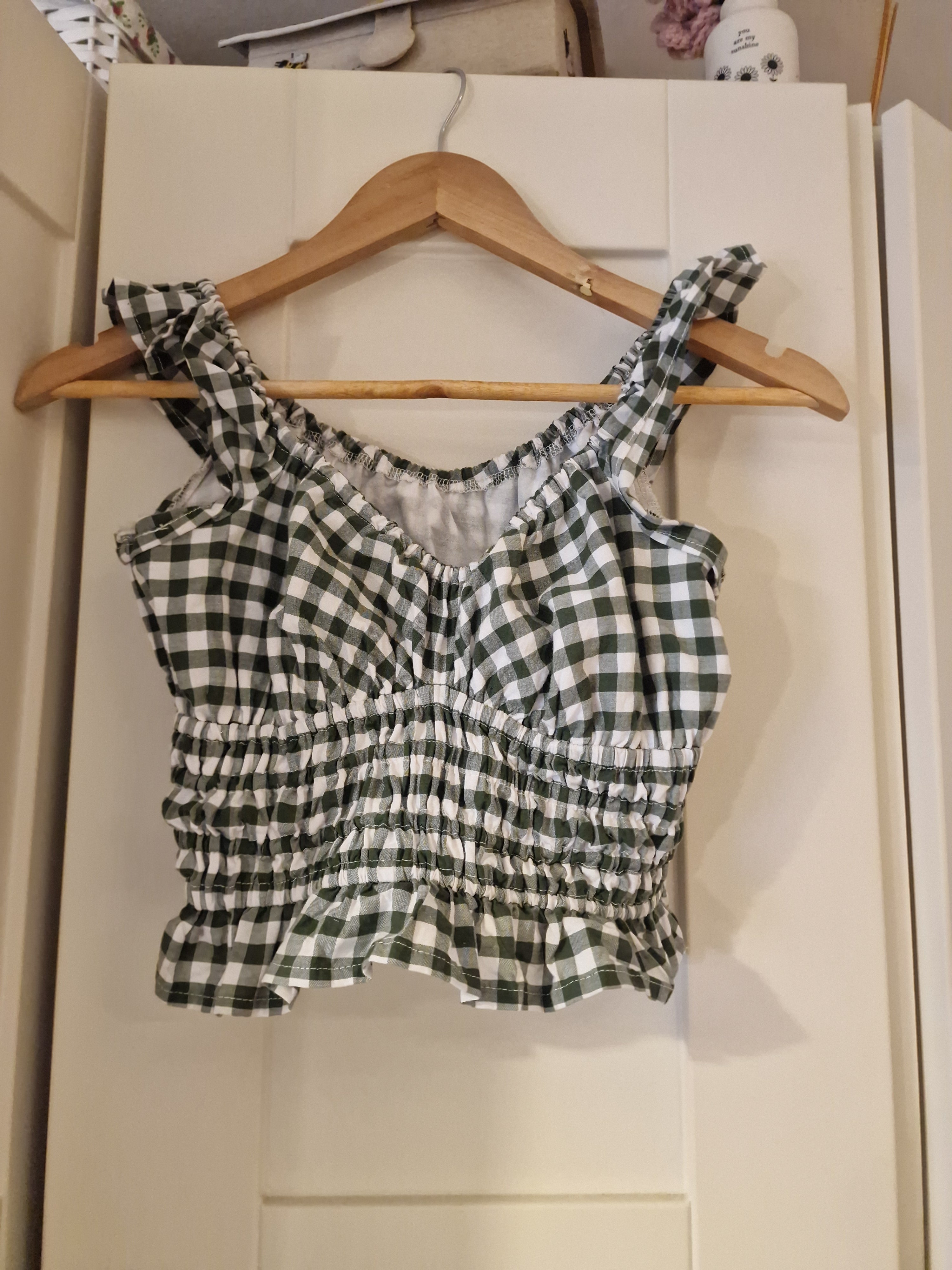 Green gingham top UK 6/8