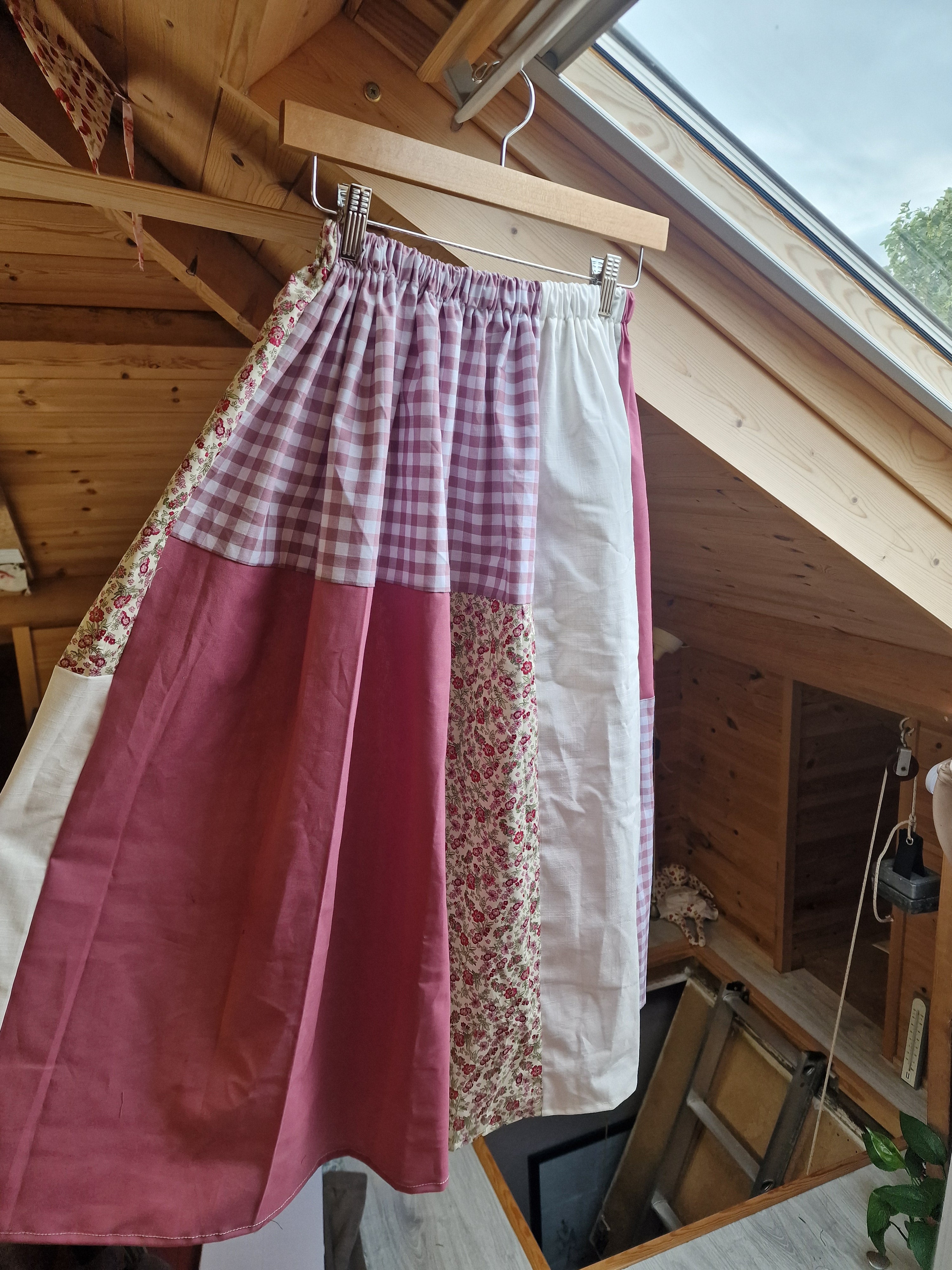 Large Patchwork Skirt, Choose Your Fabrics!