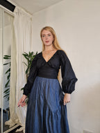 V-neck black blouse (sample UK 6/8)
